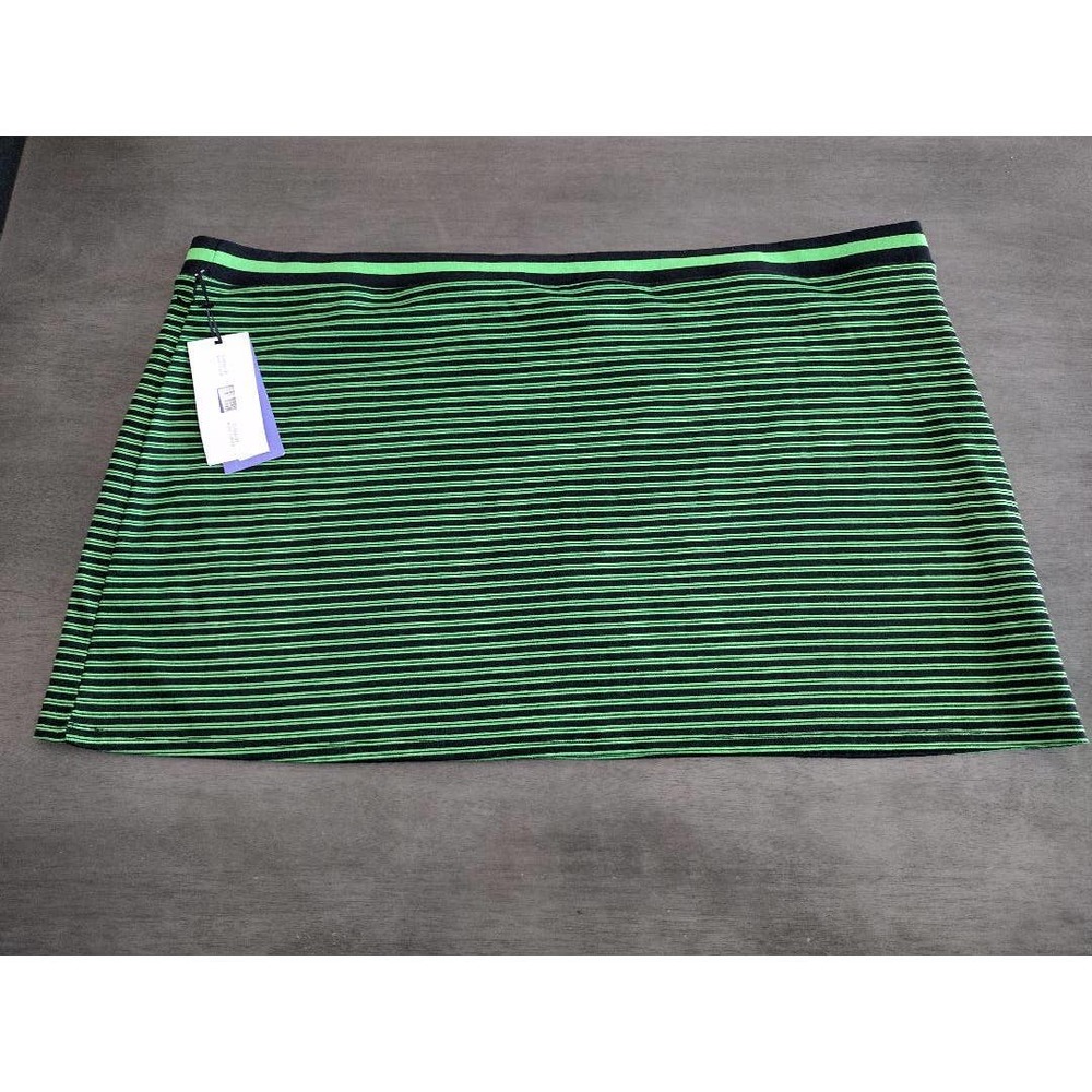 Future Collective Green and Black Striped Skirt